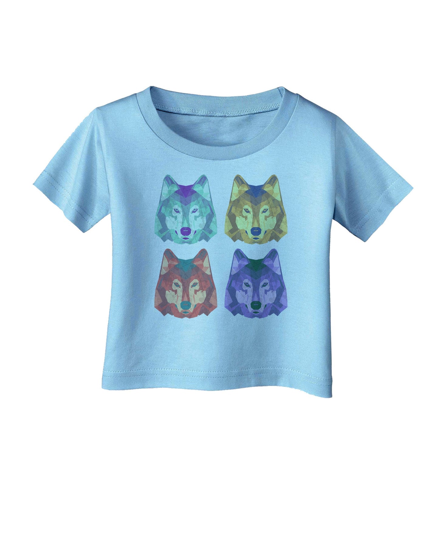 Geometric Wolf Head Pop Art Infant T-Shirt-Infant T-Shirt-TooLoud-Aquatic-Blue-06-Months-Davson Sales