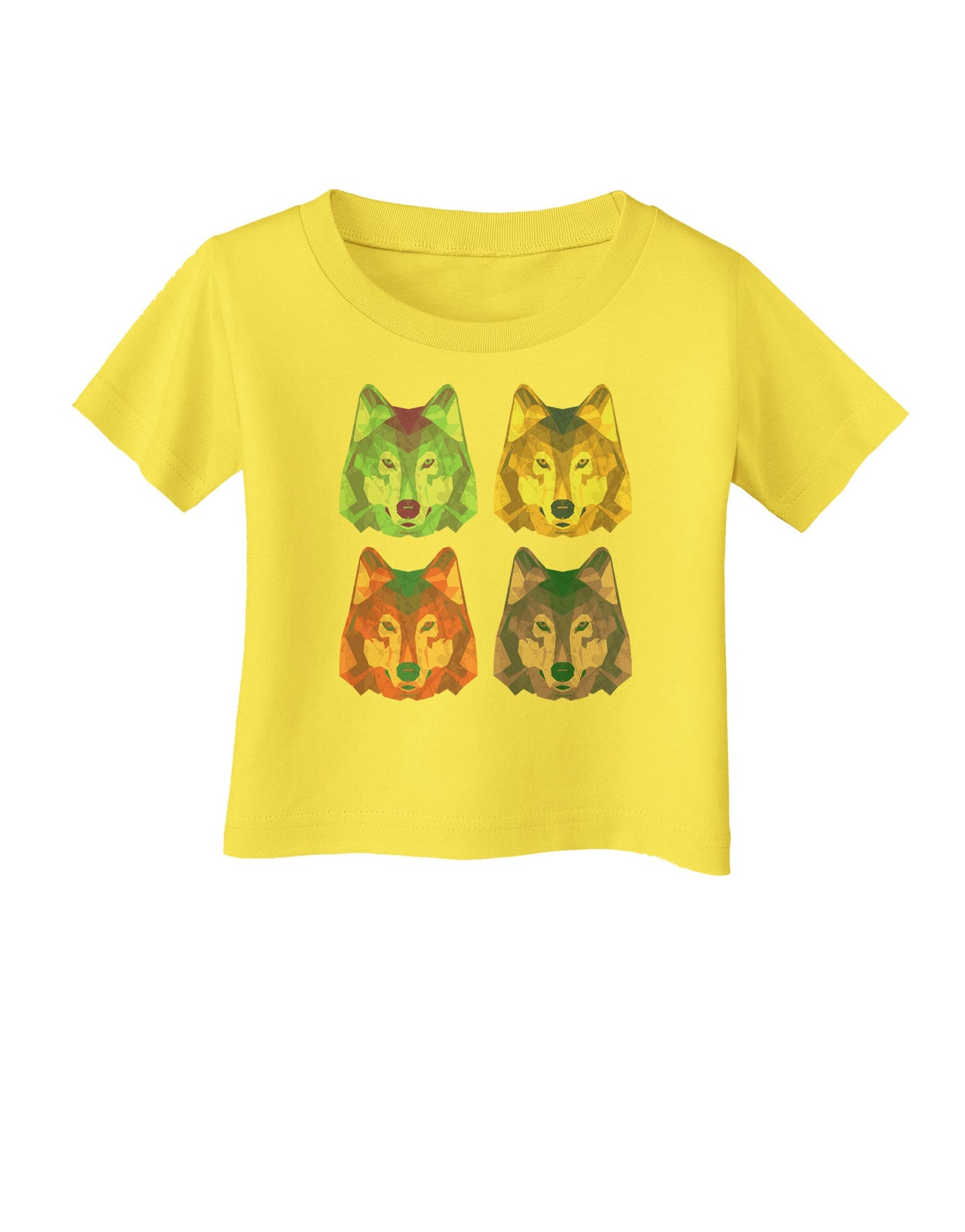 Geometric Wolf Head Pop Art Infant T-Shirt-Infant T-Shirt-TooLoud-Yellow-06-Months-Davson Sales