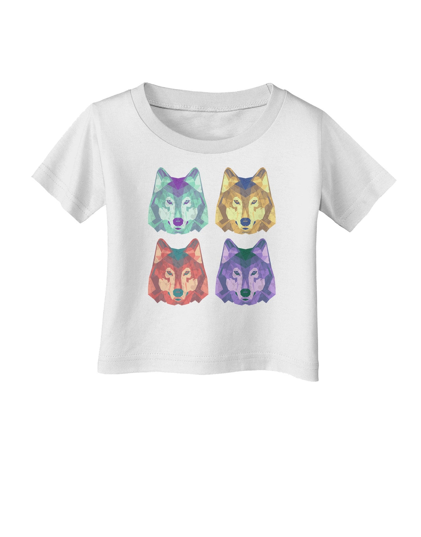 Geometric Wolf Head Pop Art Infant T-Shirt-Infant T-Shirt-TooLoud-White-06-Months-Davson Sales