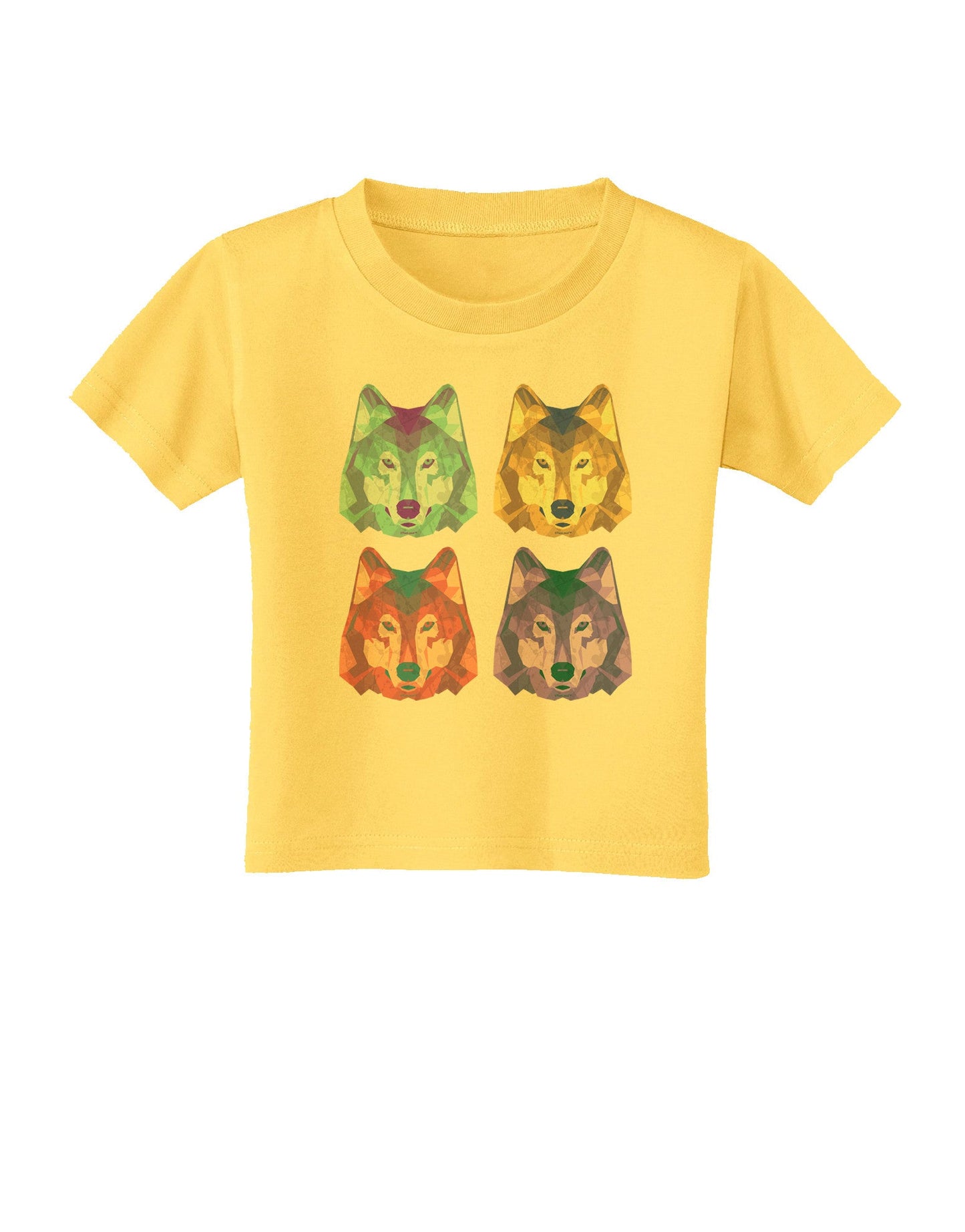Geometric Wolf Head Pop Art Toddler T-Shirt-Toddler T-Shirt-TooLoud-Yellow-2T-Davson Sales