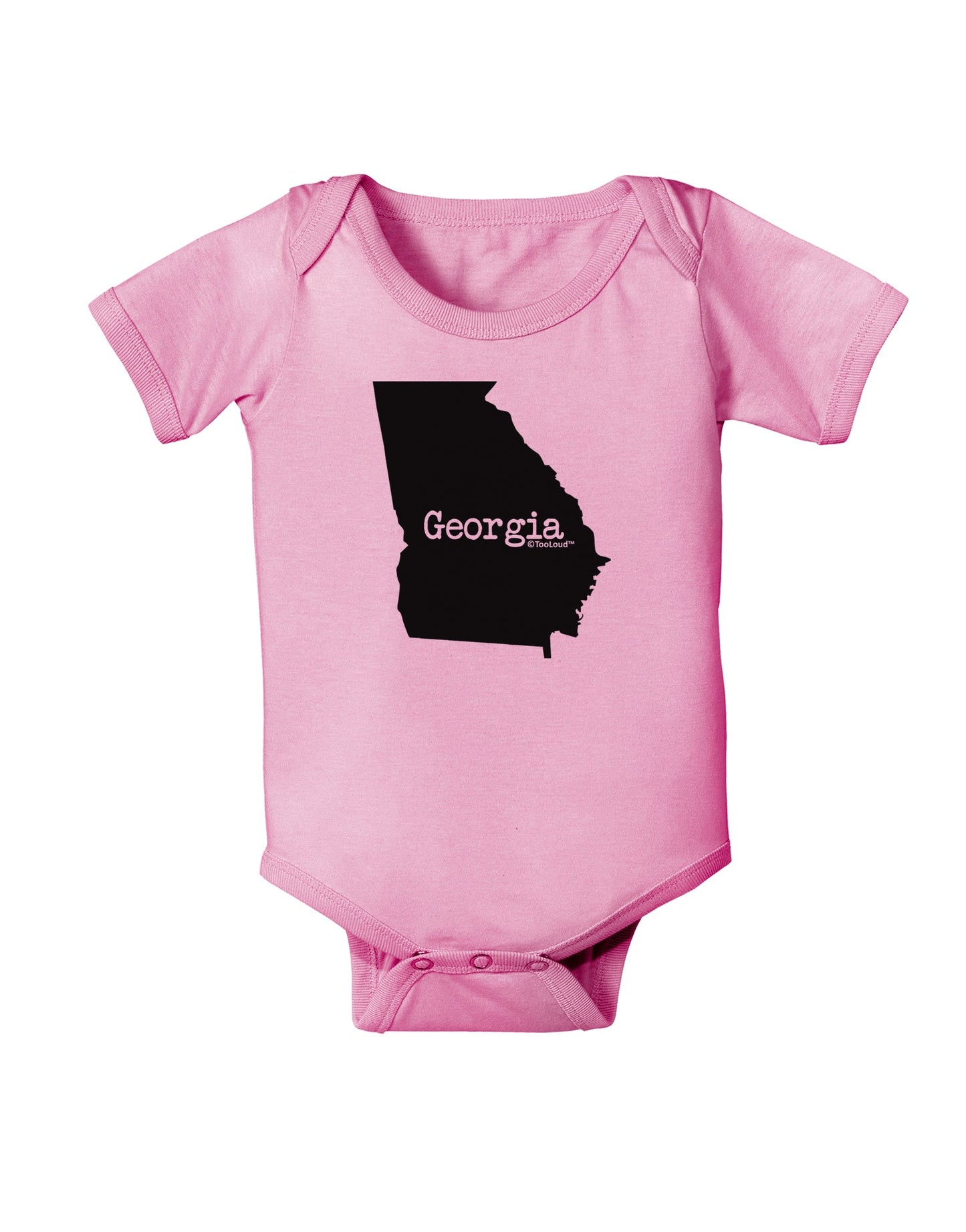 Georgia - United States Shape Baby Romper Bodysuit by TooLoud-Baby Romper-TooLoud-Light-Pink-06-Months-Davson Sales