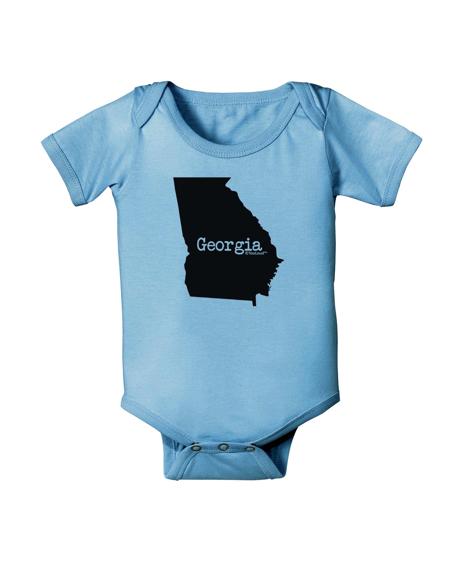 Georgia - United States Shape Baby Romper Bodysuit by TooLoud-Baby Romper-TooLoud-Light-Blue-06-Months-Davson Sales