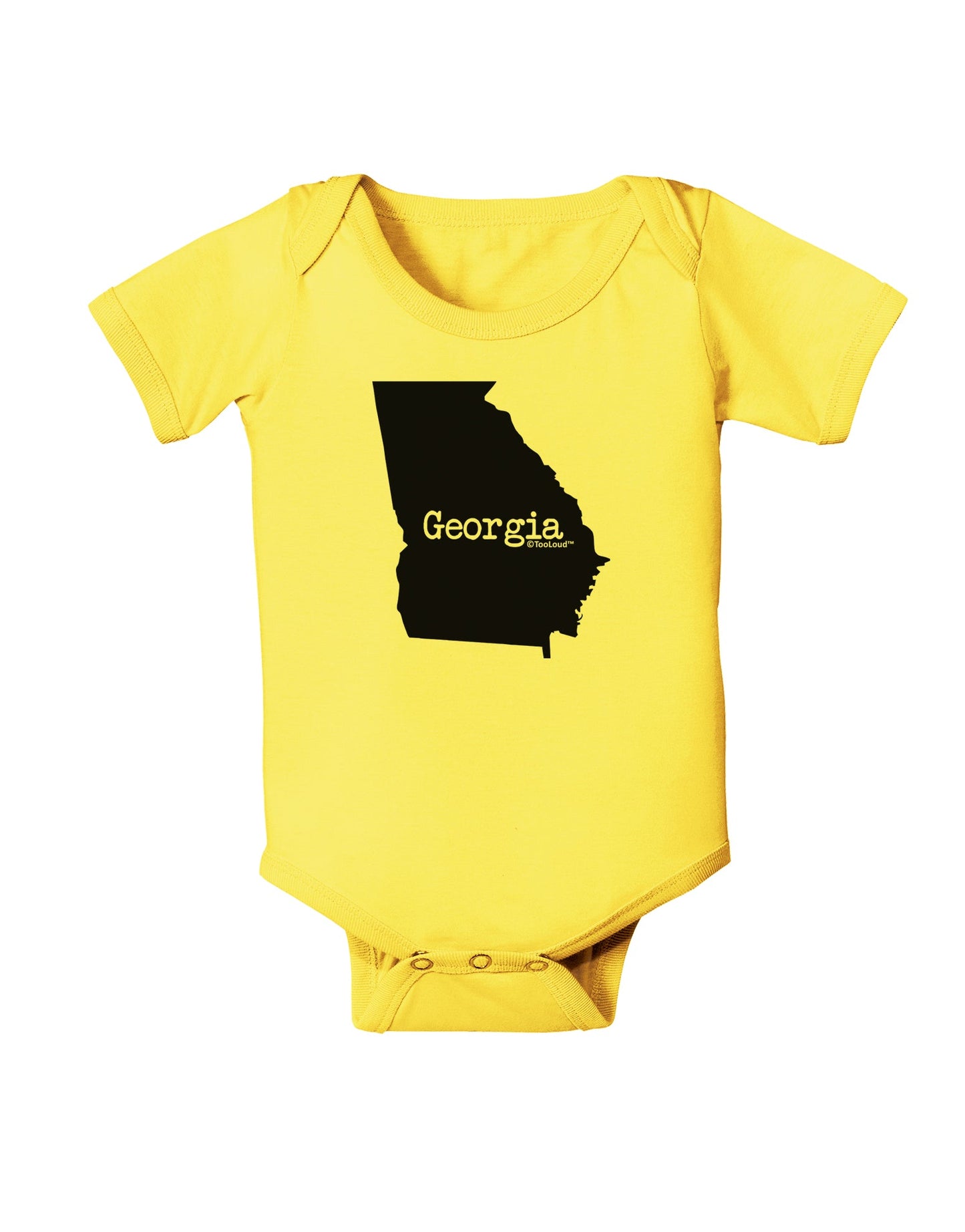 Georgia - United States Shape Baby Romper Bodysuit by TooLoud-Baby Romper-TooLoud-Yellow-06-Months-Davson Sales