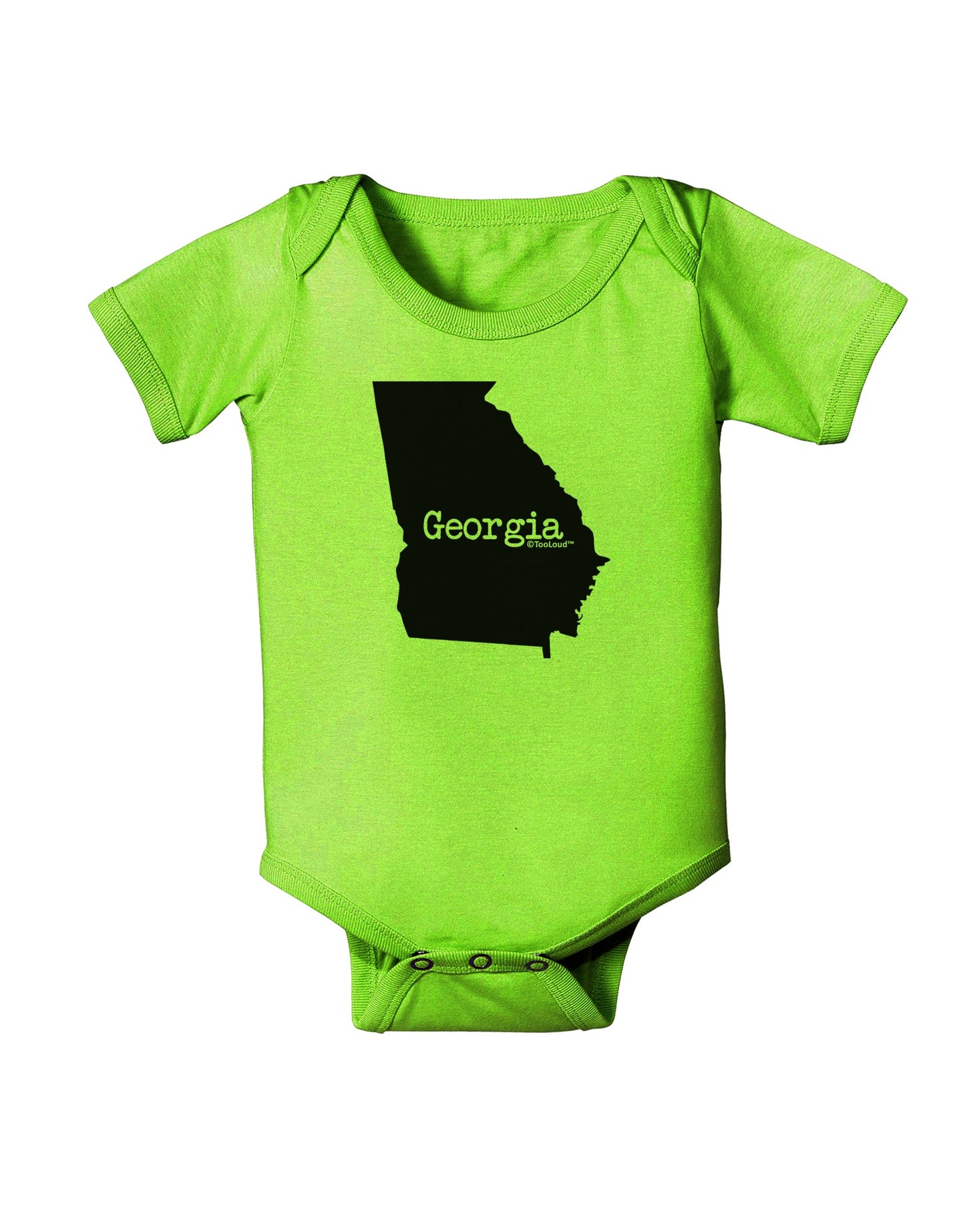 Georgia - United States Shape Baby Romper Bodysuit by TooLoud-Baby Romper-TooLoud-Lime-Green-06-Months-Davson Sales