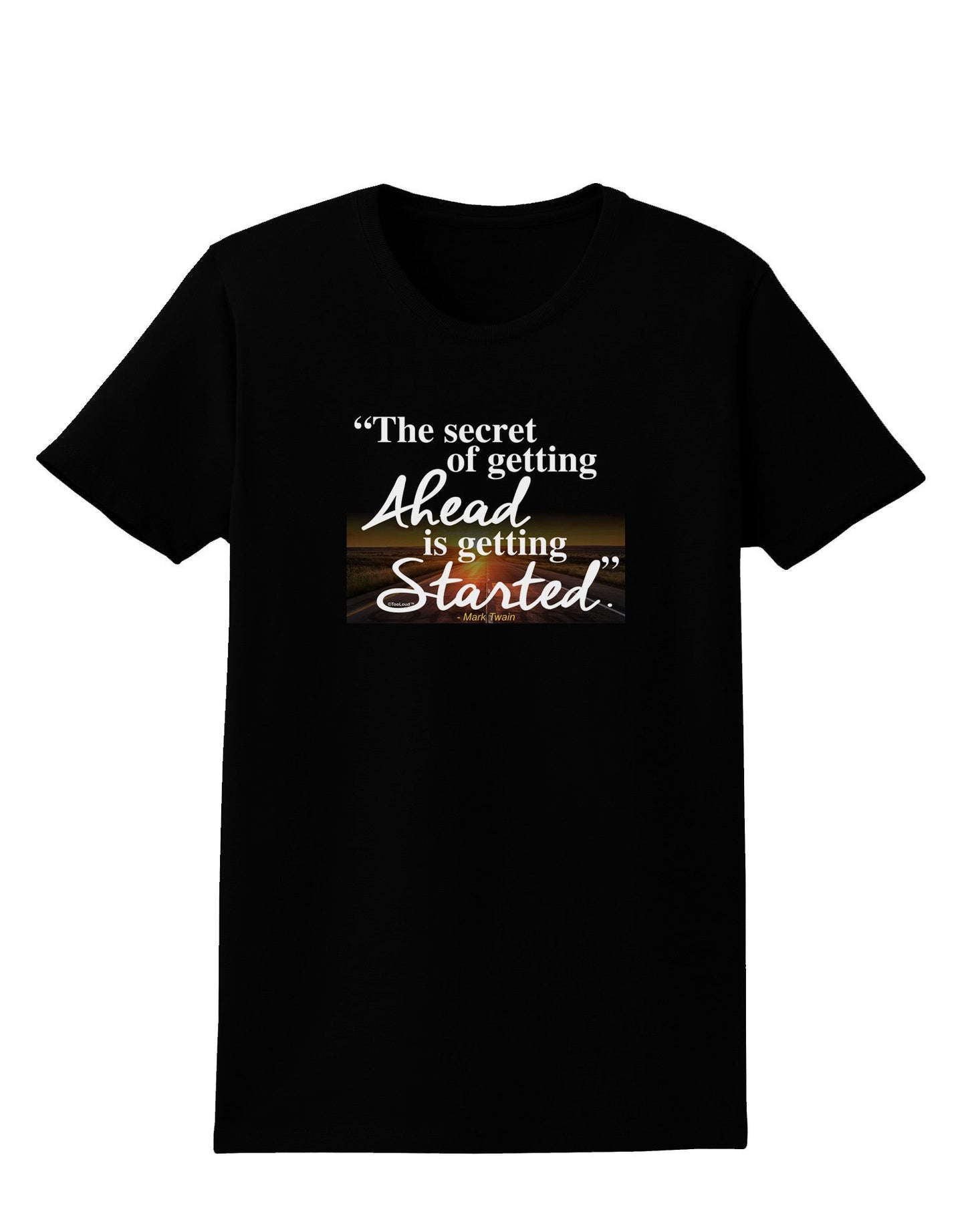Getting Ahead Mark Twain Womens Dark T-Shirt-Womens T-Shirt-TooLoud-Black-X-Small-Davson Sales