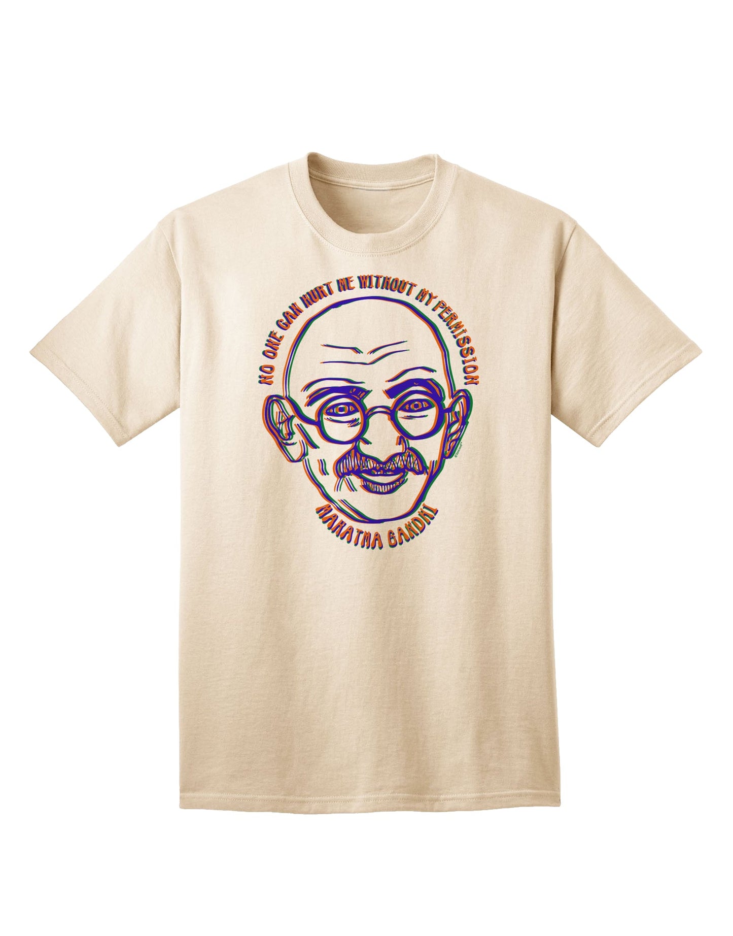Ghandi Adult T-Shirt - Empowering Design for Unyielding Resilience-Mens T-shirts-TooLoud-Natural-Small-Davson Sales
