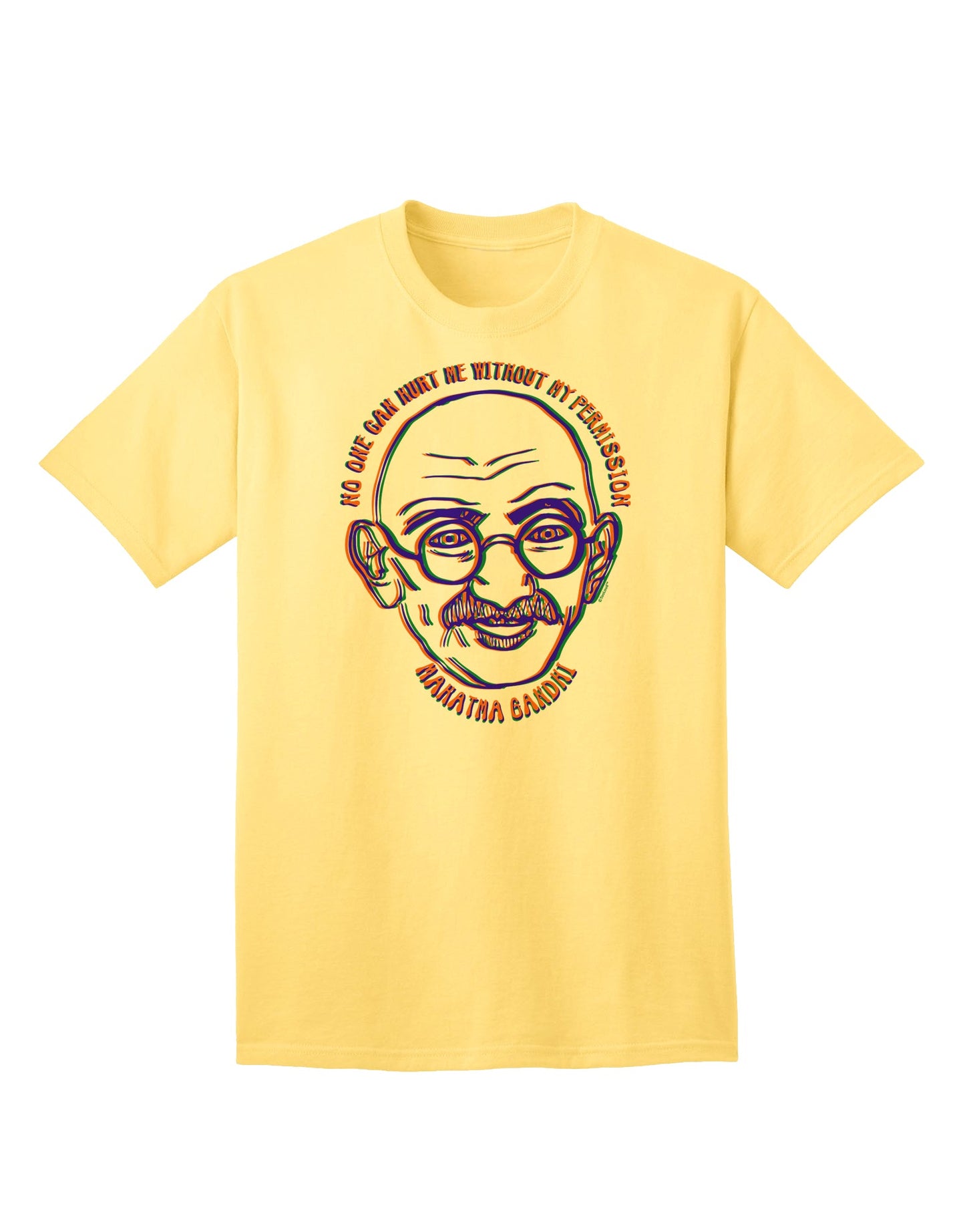 Ghandi Adult T-Shirt - Empowering Design for Unyielding Resilience-Mens T-shirts-TooLoud-Yellow-Small-Davson Sales