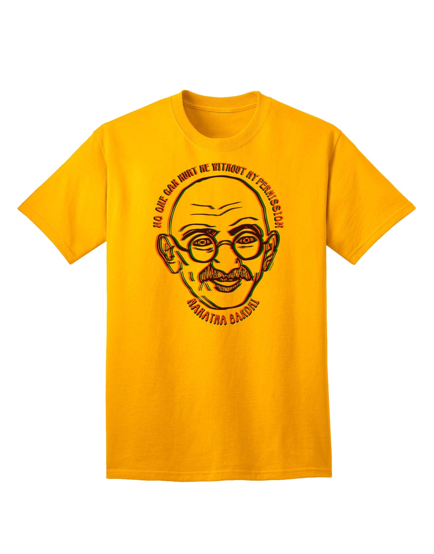 Ghandi Adult T-Shirt - Empowering Design for Unyielding Resilience-Mens T-shirts-TooLoud-Gold-Small-Davson Sales