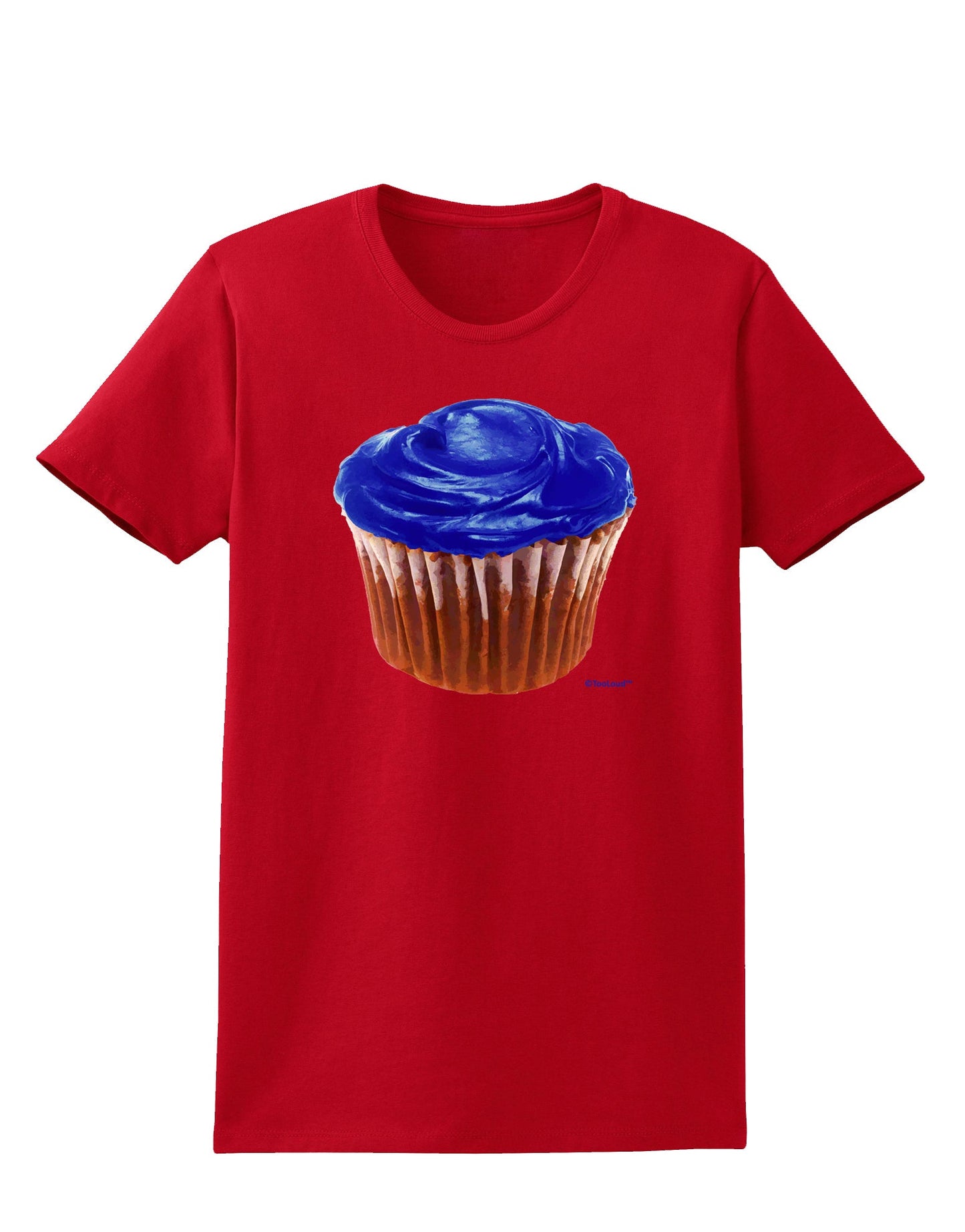 Giant Bright Blue Cupcake Womens Dark T-Shirt by TooLoud-Womens T-Shirt-TooLoud-Red-X-Small-Davson Sales
