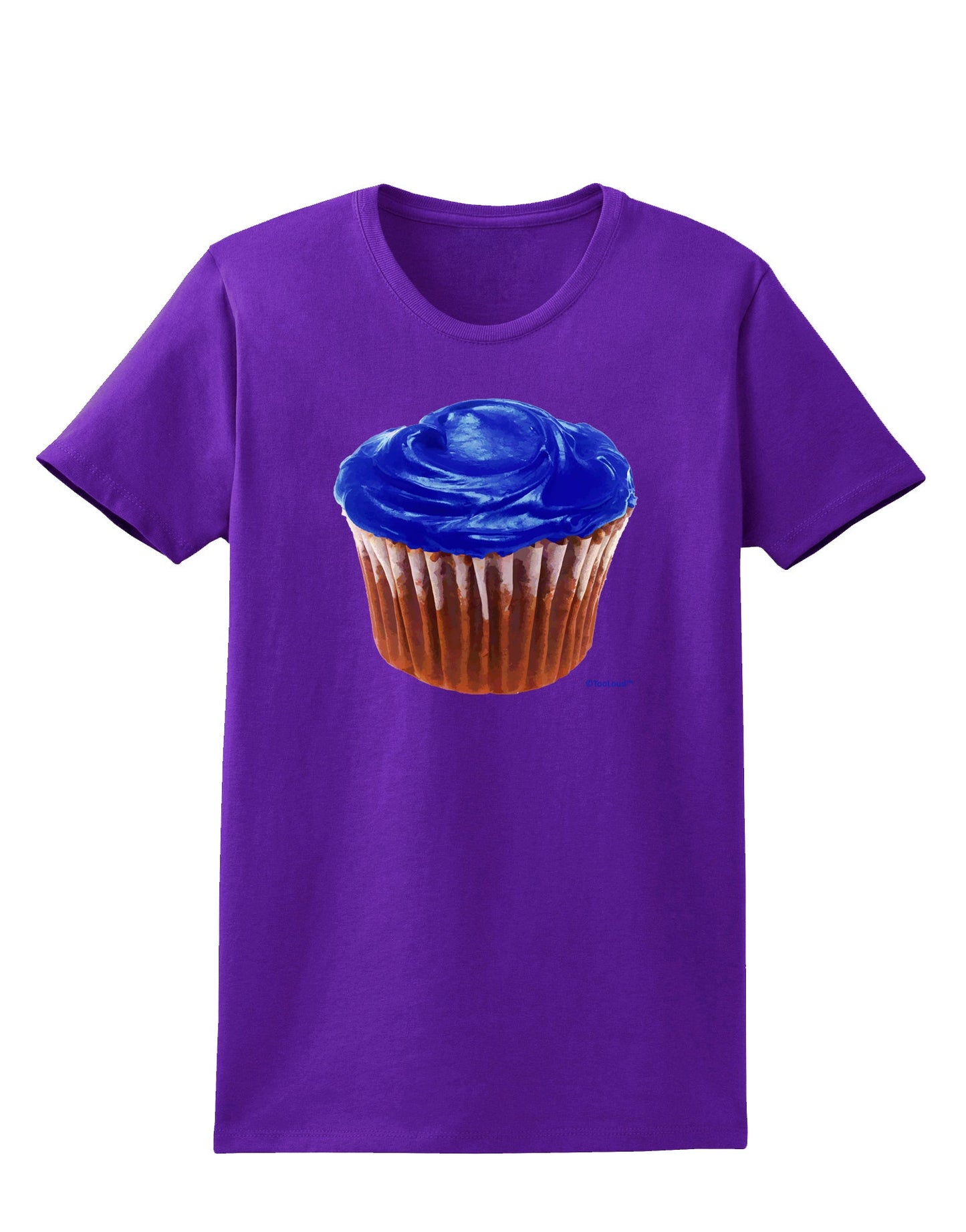 Giant Bright Blue Cupcake Womens Dark T-Shirt by TooLoud-Womens T-Shirt-TooLoud-Purple-X-Small-Davson Sales
