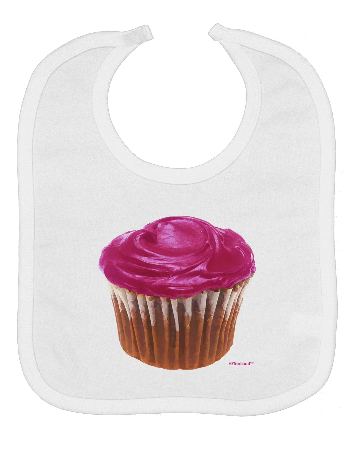 Giant Bright Pink Cupcake Baby Bib by TooLoud