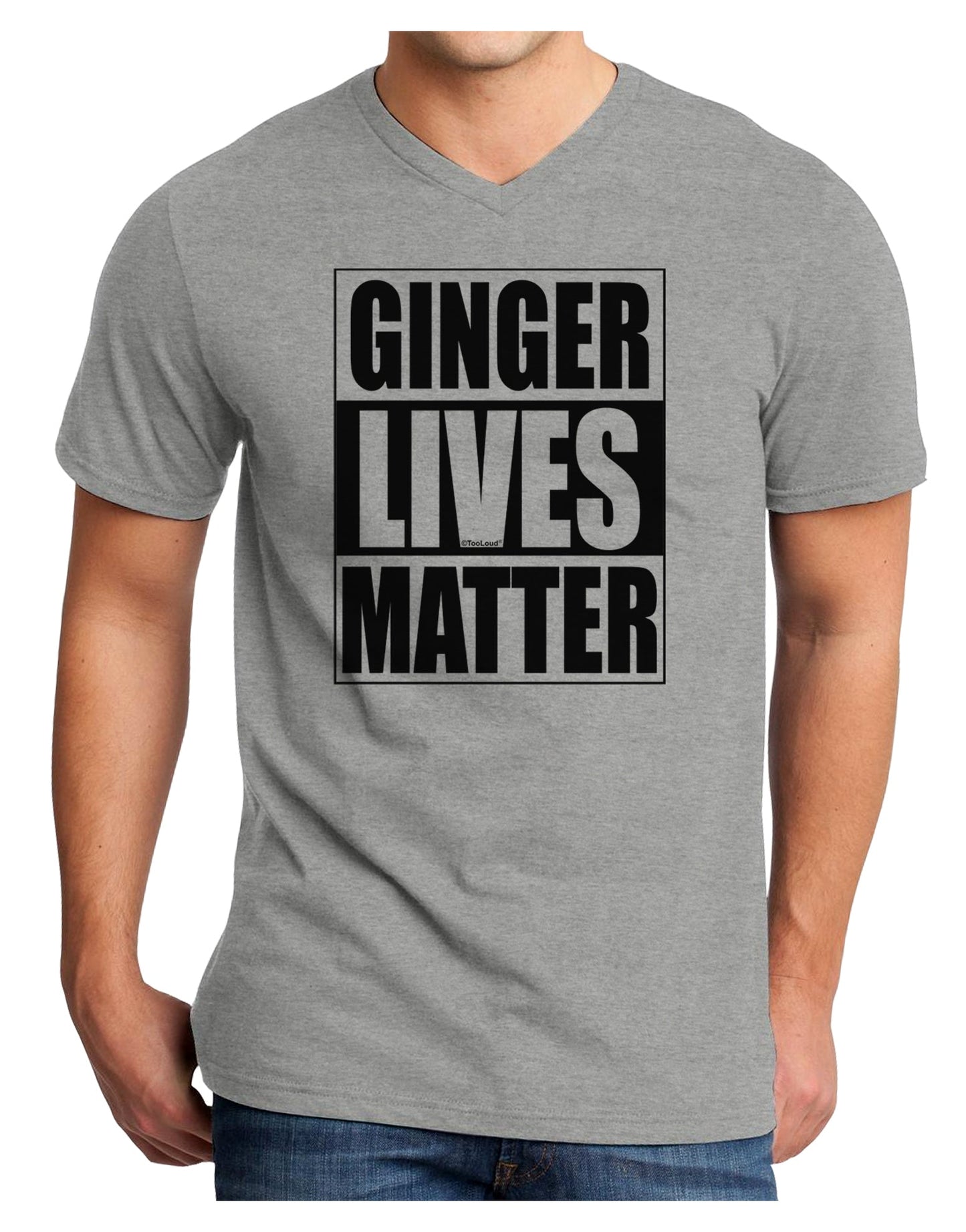 Ginger Lives Matter Adult V-Neck T-shirt by TooLoud-Mens V-Neck T-Shirt-TooLoud-HeatherGray-Small-Davson Sales