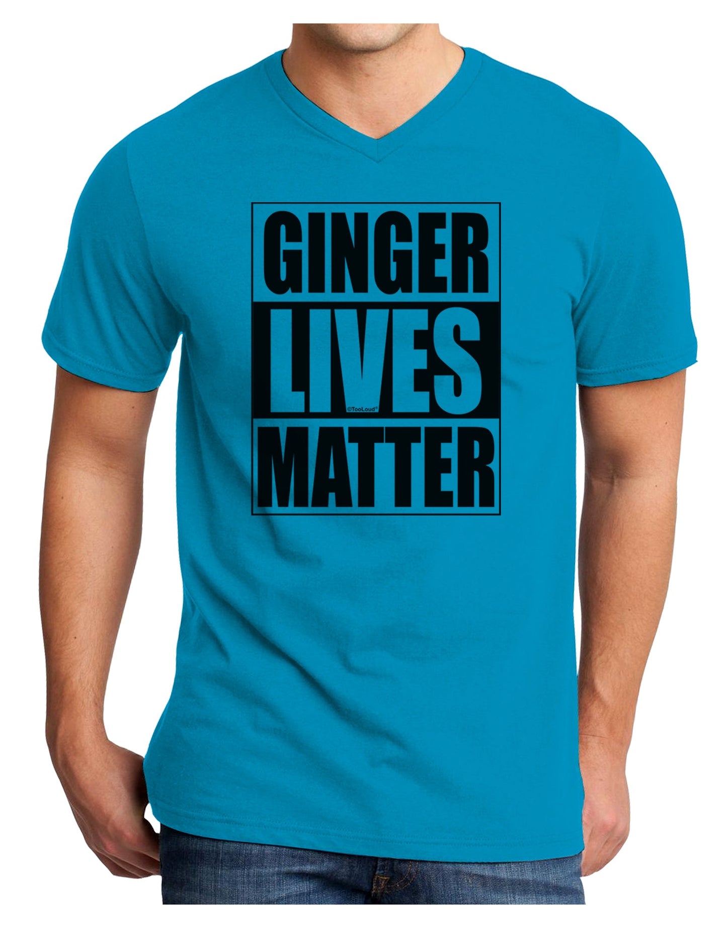 Ginger Lives Matter Adult V-Neck T-shirt by TooLoud-Mens V-Neck T-Shirt-TooLoud-Turquoise-Small-Davson Sales