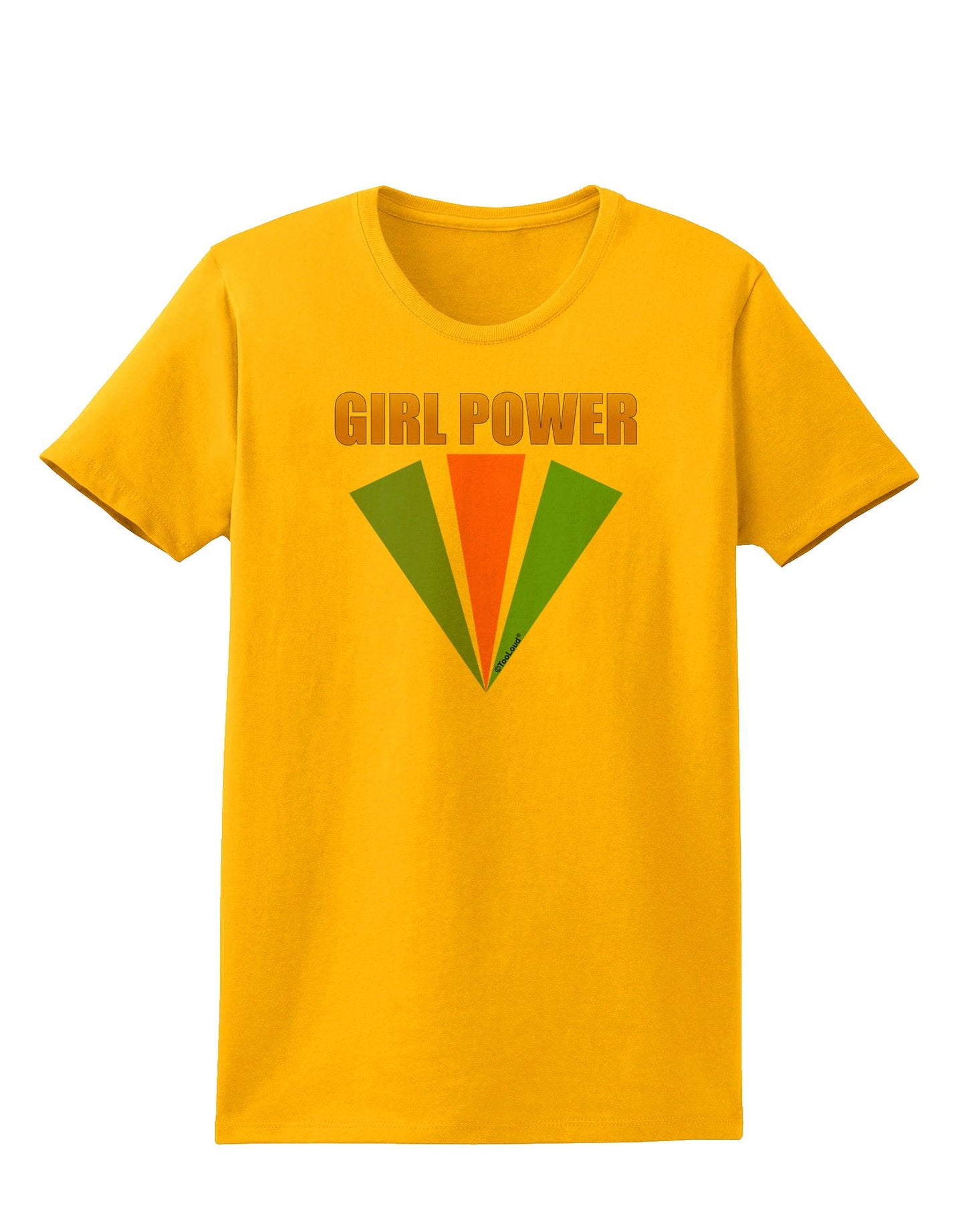 Girl Power Stripes Womens T-Shirt by TooLoud-Womens T-Shirt-TooLoud-Gold-X-Small-Davson Sales