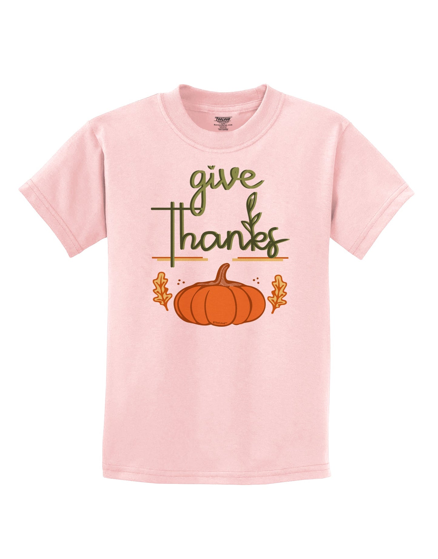 Give Thanks Childrens T-Shirt-Childrens T-Shirt-TooLoud-PalePink-X-Small-Davson Sales