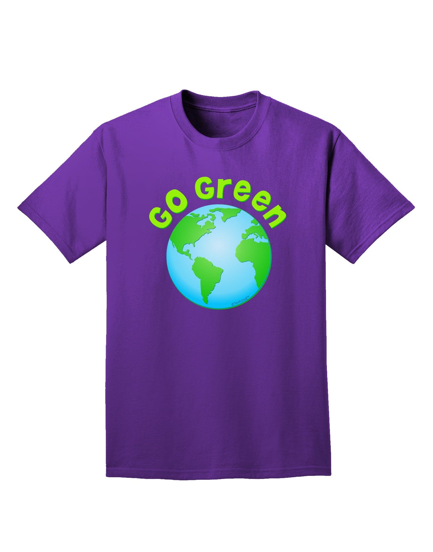 Go Green - Planet Earth Adult Dark T-Shirt-Mens T-Shirt-TooLoud-Purple-Small-Davson Sales