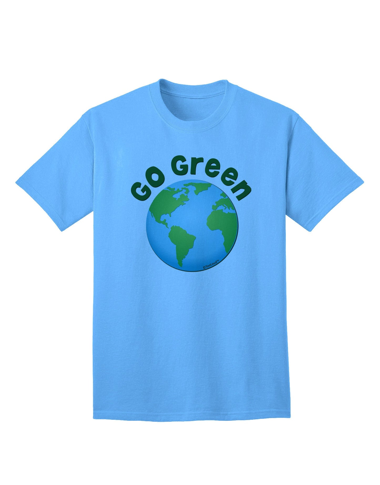 Go Green - Planet Earth Adult T-Shirt-Mens T-Shirt-TooLoud-Aquatic-Blue-Small-Davson Sales