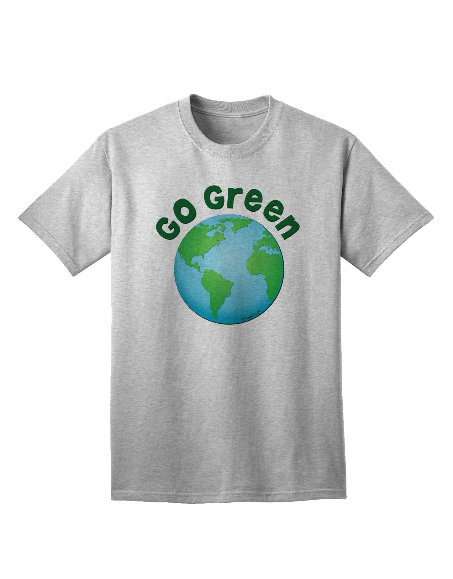 Go Green - Planet Earth Adult T-Shirt-Mens T-Shirt-TooLoud-AshGray-Small-Davson Sales