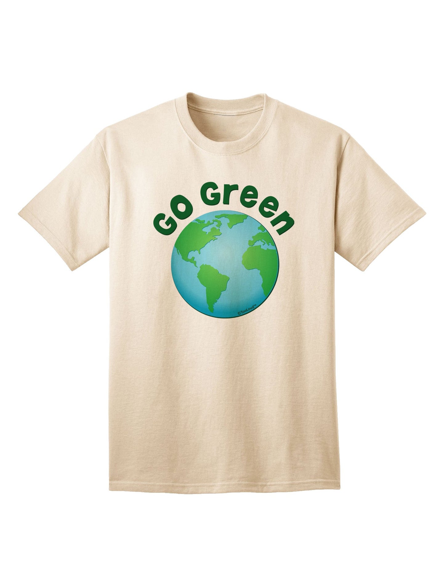 Go Green - Planet Earth Adult T-Shirt-Mens T-Shirt-TooLoud-Natural-Small-Davson Sales