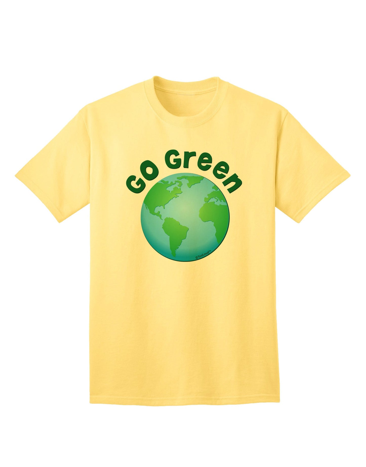 Go Green - Planet Earth Adult T-Shirt-Mens T-Shirt-TooLoud-Yellow-Small-Davson Sales