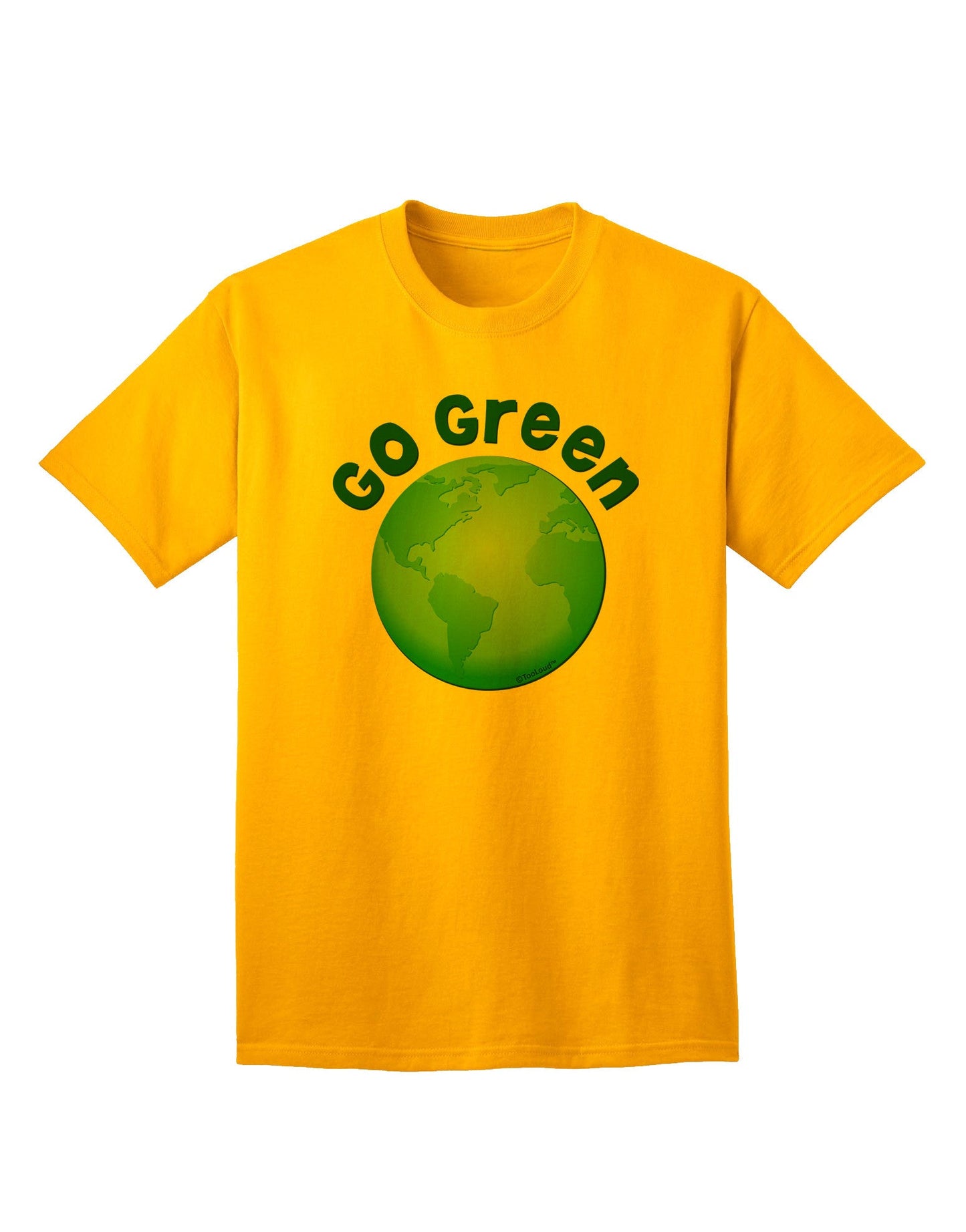 Go Green - Planet Earth Adult T-Shirt-Mens T-Shirt-TooLoud-Gold-Small-Davson Sales