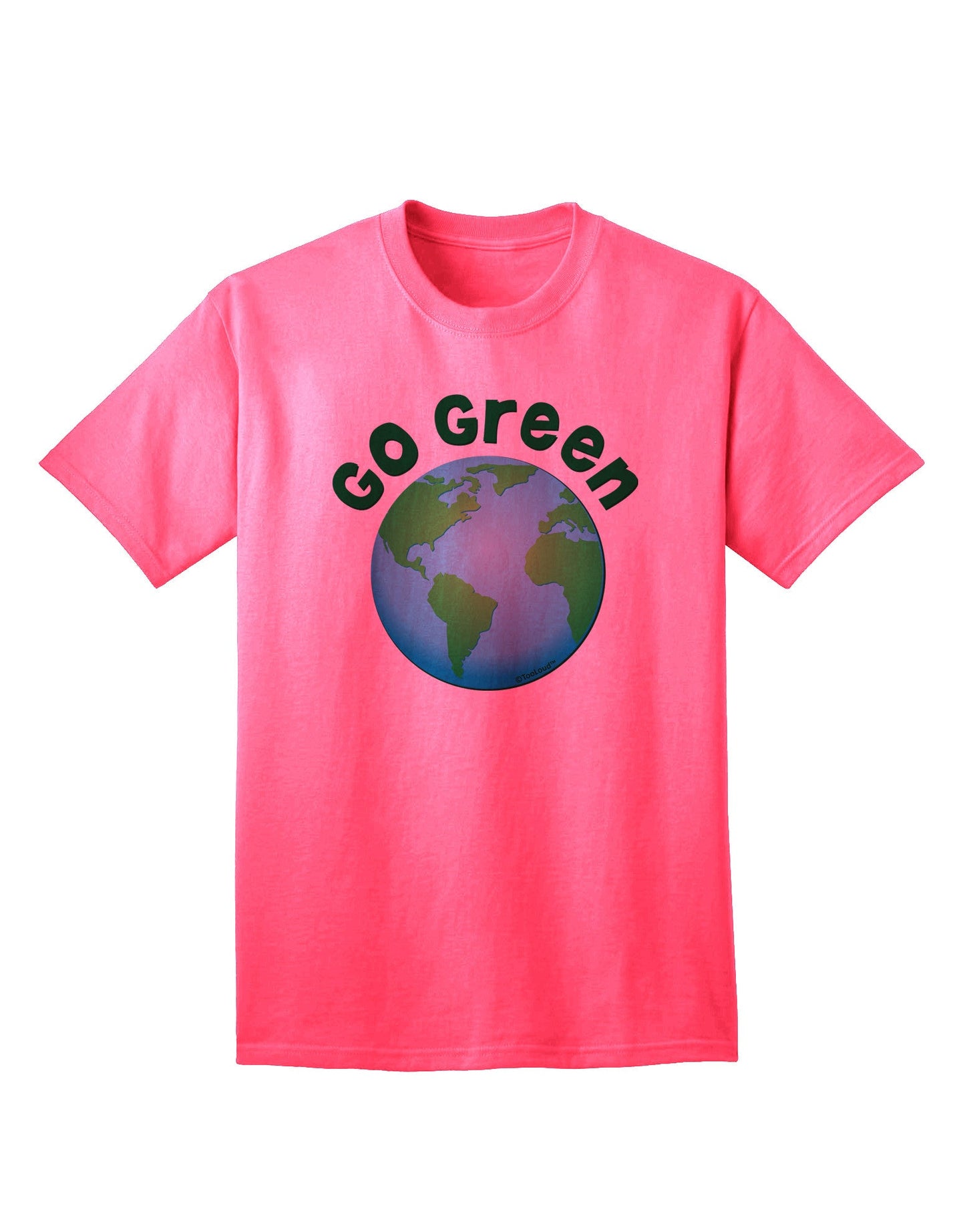 Go Green - Planet Earth Adult T-Shirt-Mens T-Shirt-TooLoud-Neon-Pink-Small-Davson Sales
