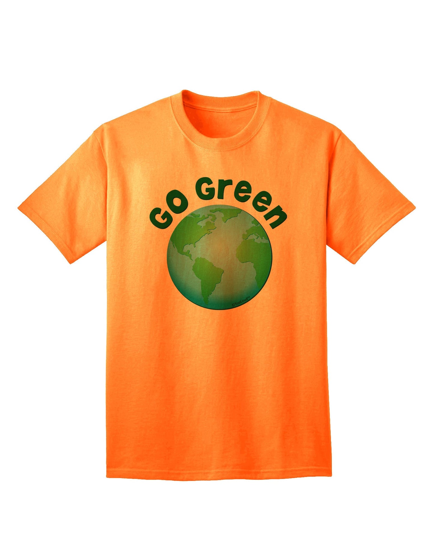 Go Green - Planet Earth Adult T-Shirt-Mens T-Shirt-TooLoud-Neon-Orange-Small-Davson Sales