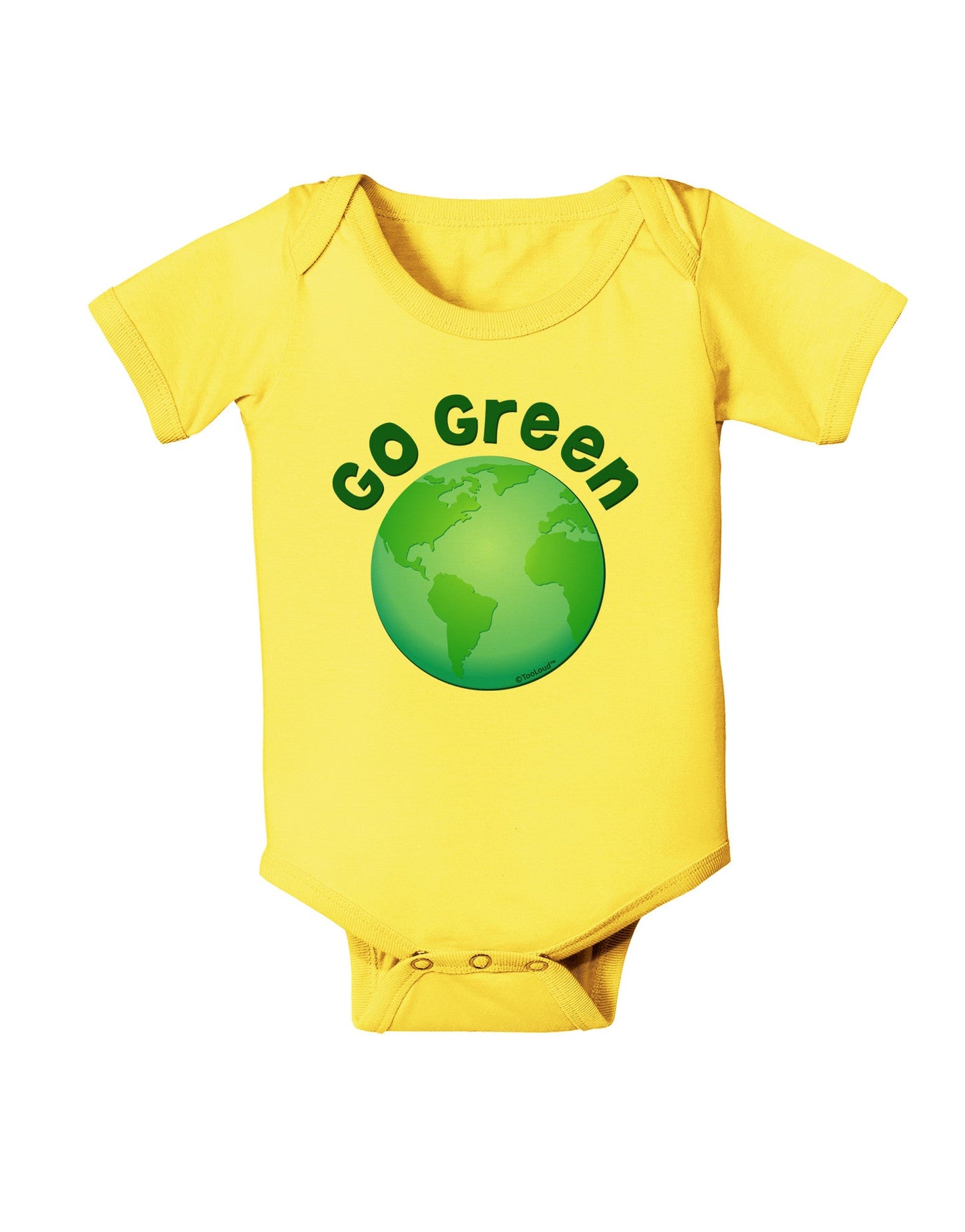Go Green - Planet Earth Baby Romper Bodysuit-Baby Romper-TooLoud-Yellow-06-Months-Davson Sales