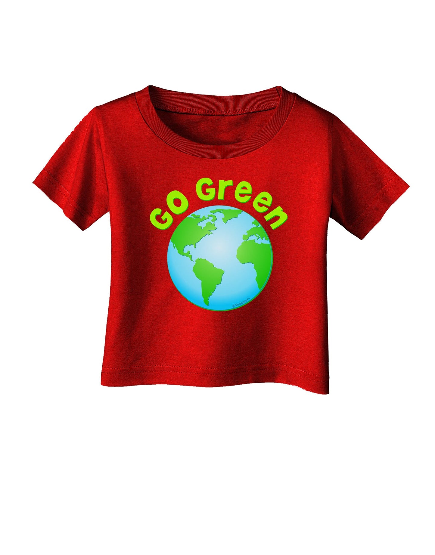 Go Green - Planet Earth Infant T-Shirt Dark-Infant T-Shirt-TooLoud-Red-06-Months-Davson Sales