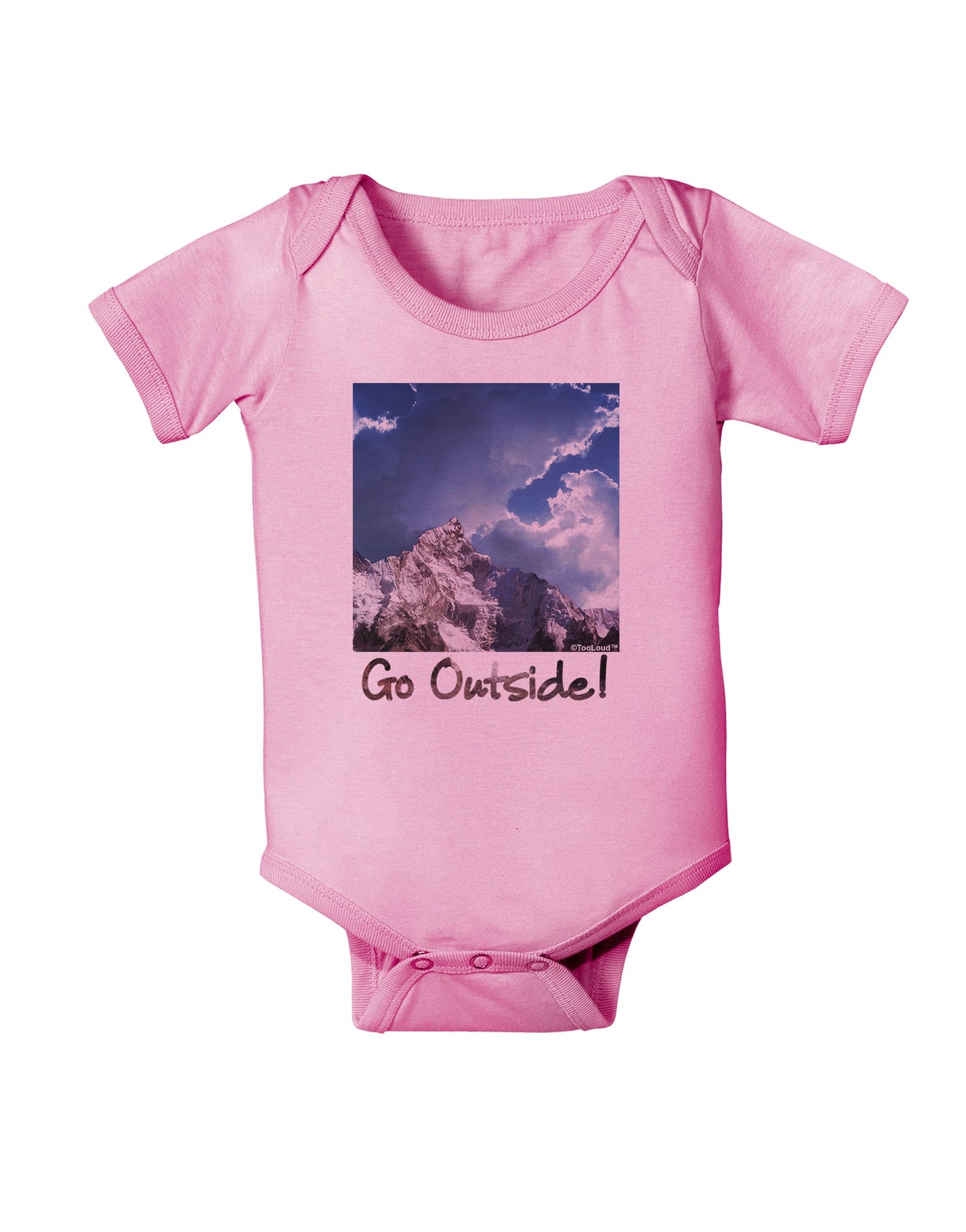 Go Outside Mountain Baby Romper Bodysuit by TooLoud-Baby Romper-TooLoud-Light-Pink-06-Months-Davson Sales