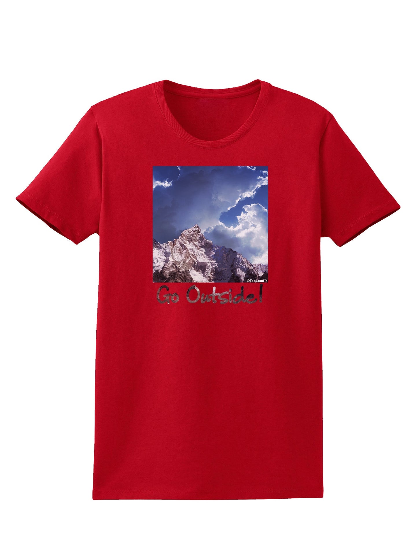 Go Outside Mountain Womens Dark T-Shirt by TooLoud-Womens T-Shirt-TooLoud-Red-X-Small-Davson Sales