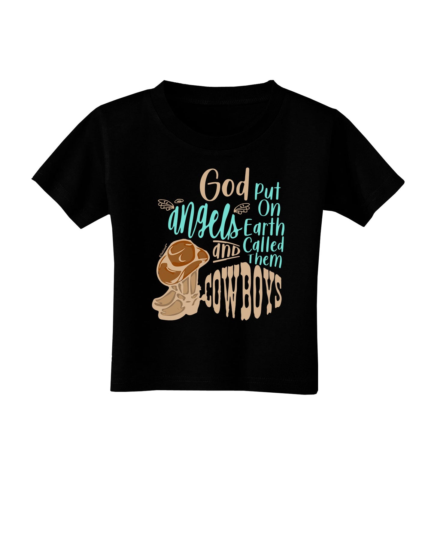 God put Angels on Earth and called them Cowboys Toddler T-Shirt-Toddler T-shirt-TooLoud-Black-2T-Davson Sales