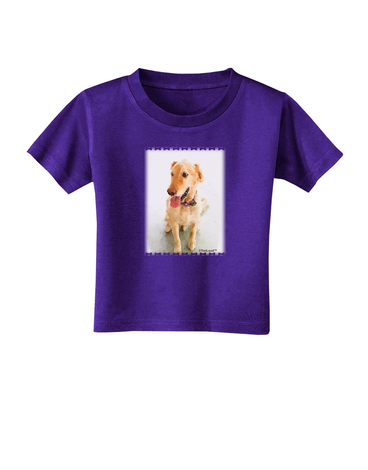 Golden Retriever Watercolor Toddler T-Shirt Dark-Toddler T-Shirt-TooLoud-Purple-2T-Davson Sales