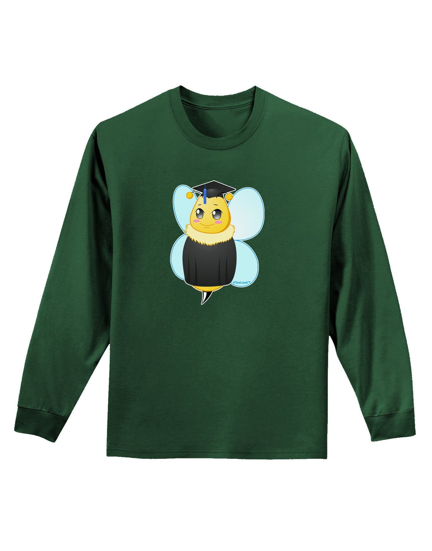 Graduation Bee Adult Long Sleeve Dark T-Shirt-TooLoud-Dark-Green-Small-Davson Sales