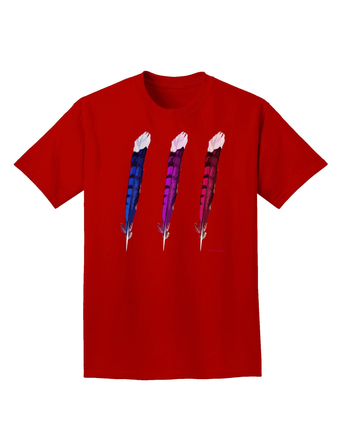 Graphic Feather Design - Feather Trio Adult Dark T-Shirt by TooLoud-Mens T-Shirt-TooLoud-Red-Small-Davson Sales