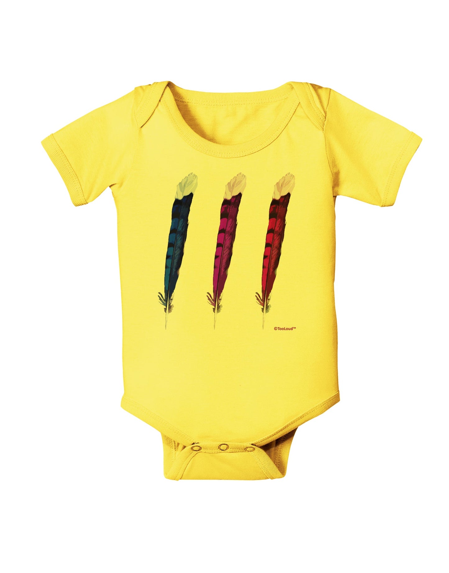 Graphic Feather Design - Feather Trio Baby Romper Bodysuit by TooLoud-Baby Romper-TooLoud-Yellow-06-Months-Davson Sales