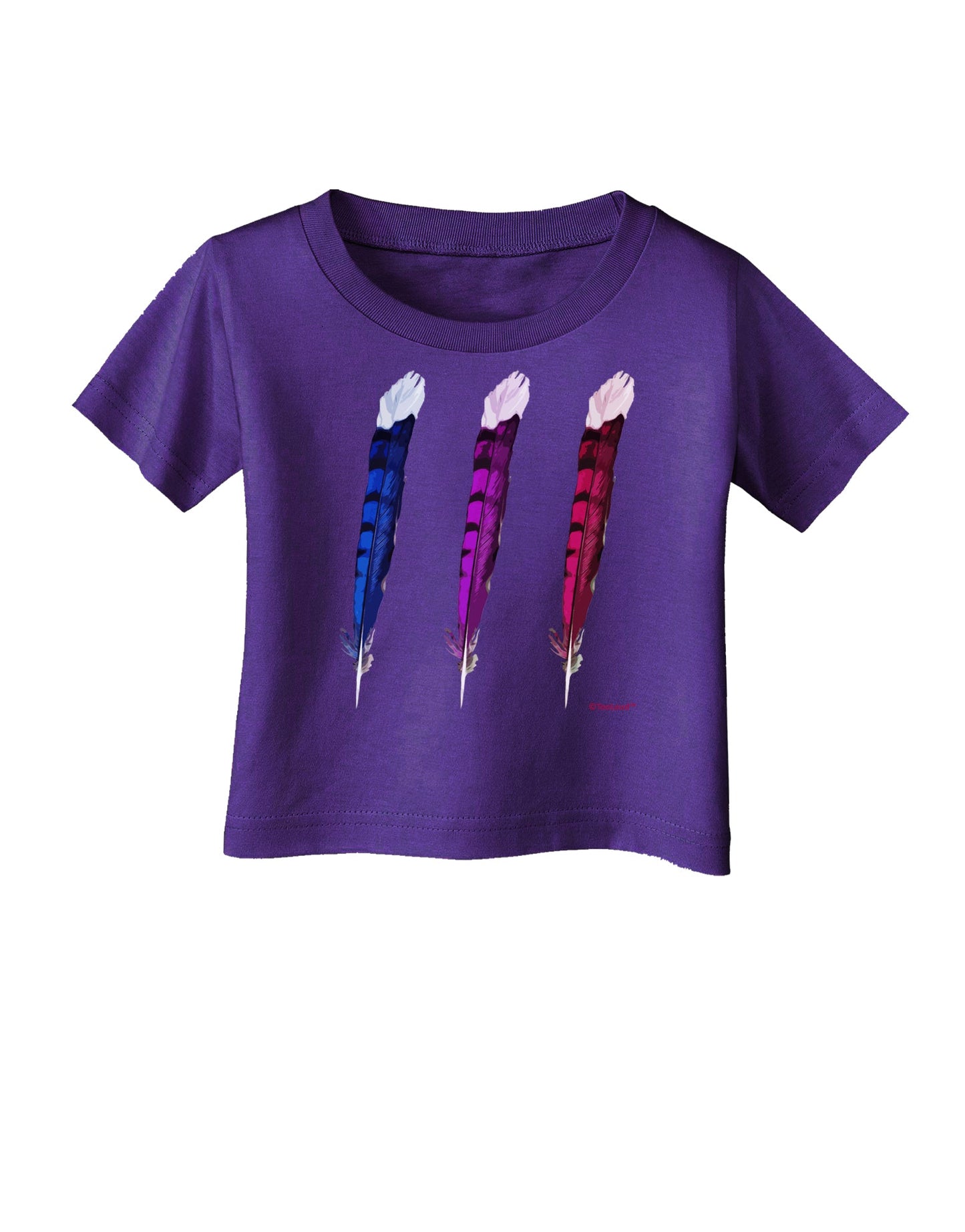 Graphic Feather Design - Feather Trio Infant T-Shirt Dark by TooLoud-Infant T-Shirt-TooLoud-Purple-06-Months-Davson Sales