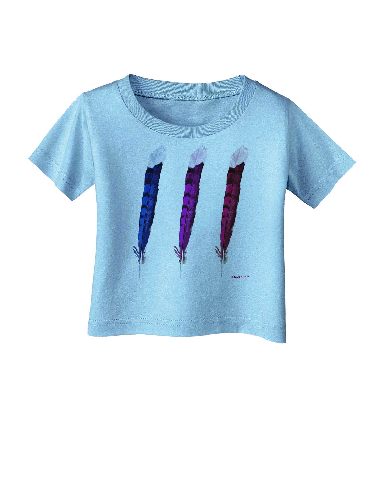 Graphic Feather Design - Feather Trio Infant T-Shirt by TooLoud-Infant T-Shirt-TooLoud-Aquatic-Blue-06-Months-Davson Sales