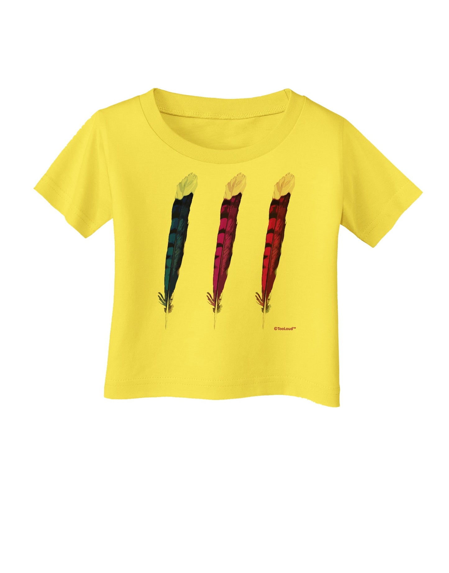 Graphic Feather Design - Feather Trio Infant T-Shirt by TooLoud-Infant T-Shirt-TooLoud-Yellow-06-Months-Davson Sales