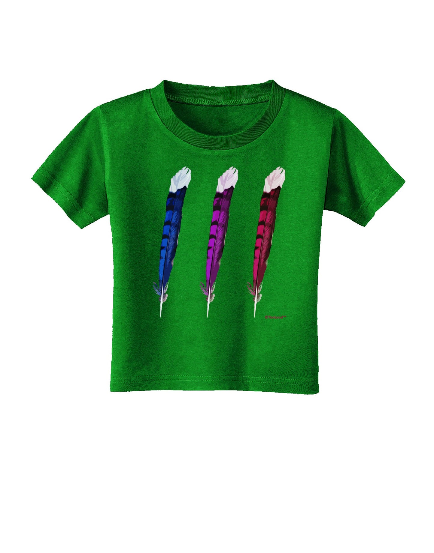 Graphic Feather Design - Feather Trio Toddler T-Shirt Dark by TooLoud-Toddler T-Shirt-TooLoud-Royal-Blue-2T-Davson Sales