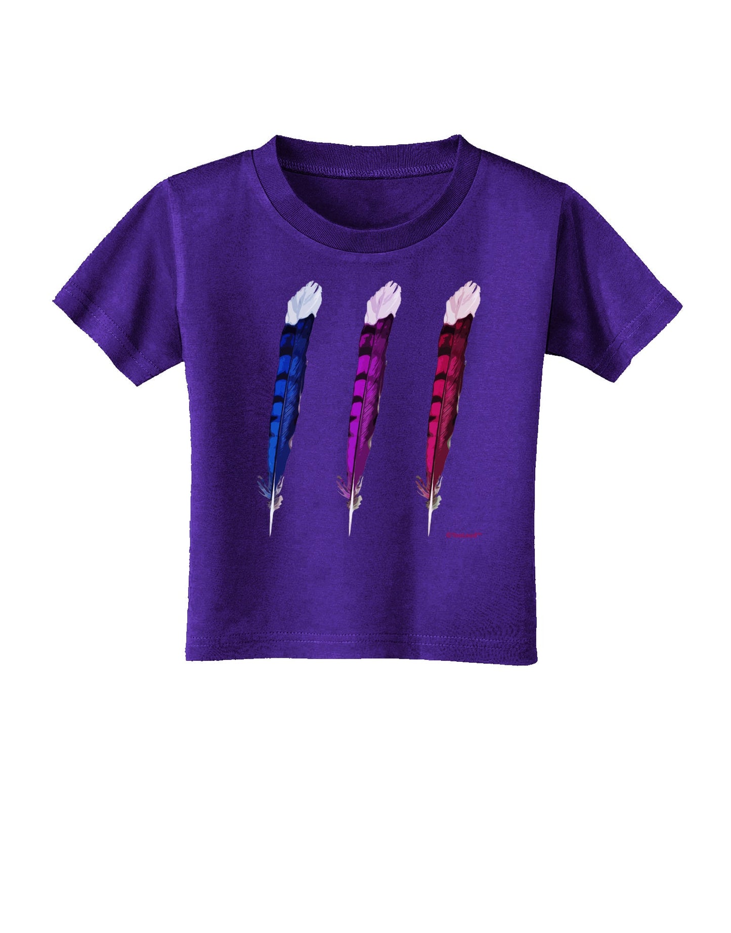 Graphic Feather Design - Feather Trio Toddler T-Shirt Dark by TooLoud-Toddler T-Shirt-TooLoud-Purple-2T-Davson Sales