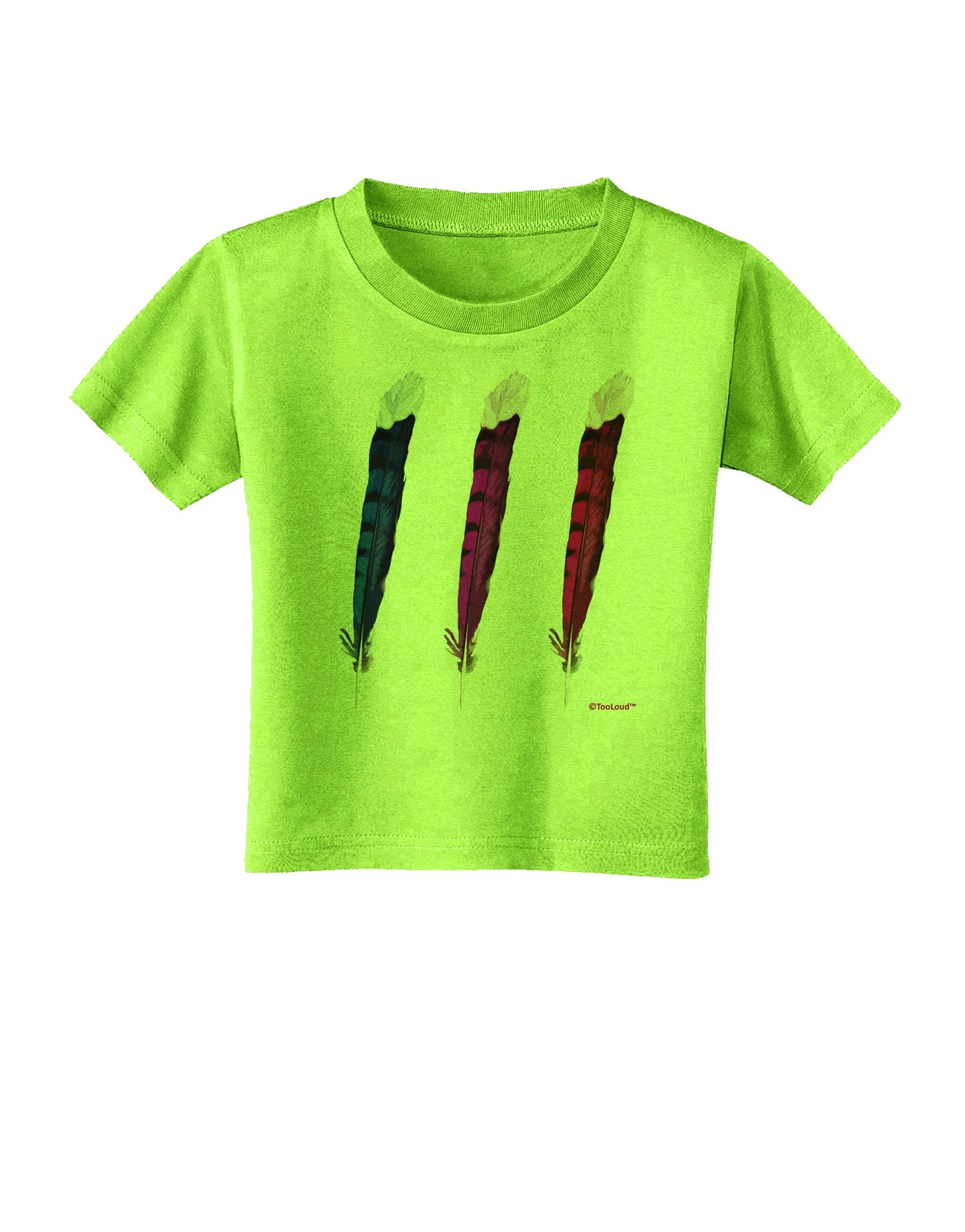 Graphic Feather Design - Feather Trio Toddler T-Shirt by TooLoud-Toddler T-Shirt-TooLoud-Lime-Green-2T-Davson Sales