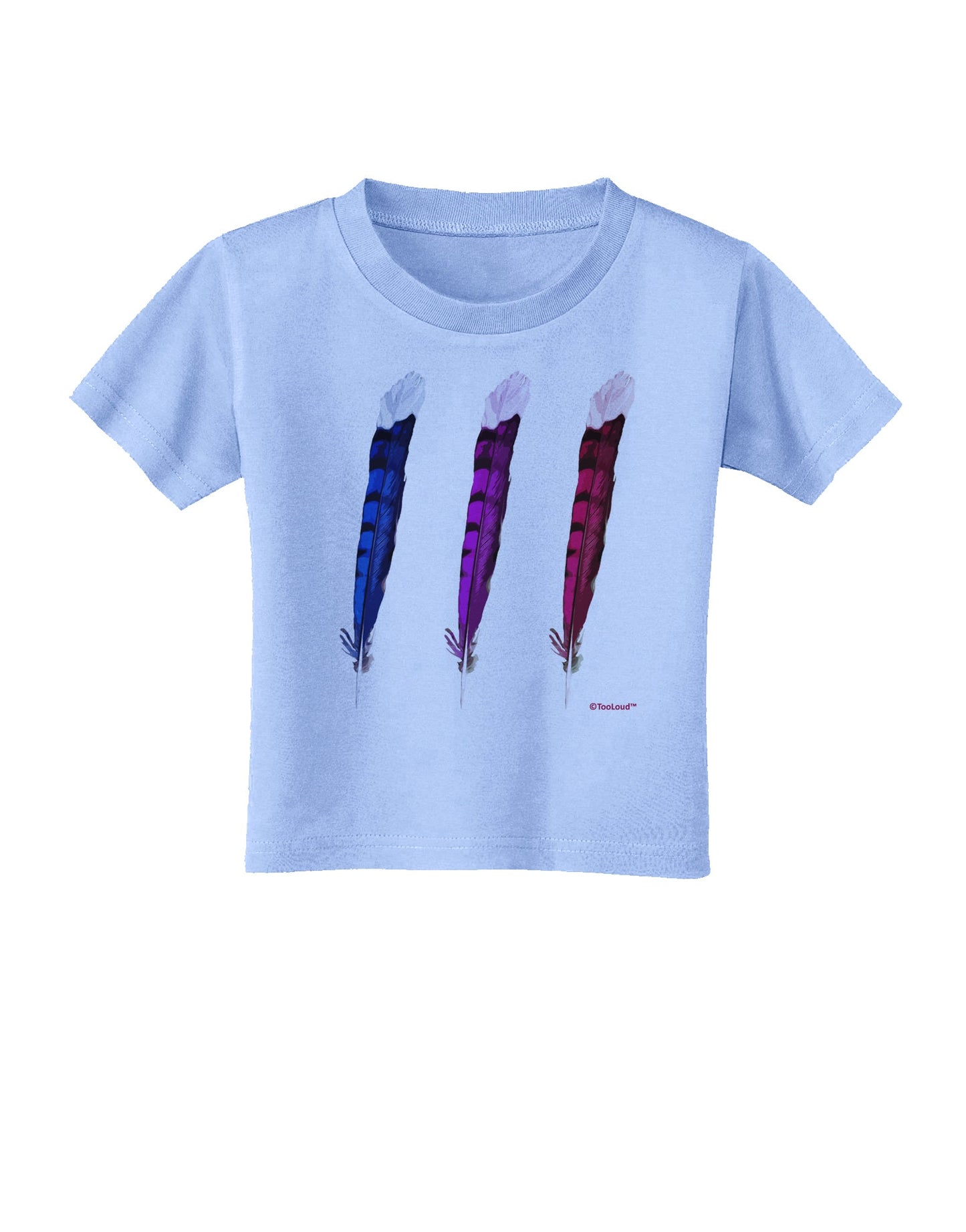 Graphic Feather Design - Feather Trio Toddler T-Shirt by TooLoud-Toddler T-Shirt-TooLoud-Aquatic-Blue-2T-Davson Sales