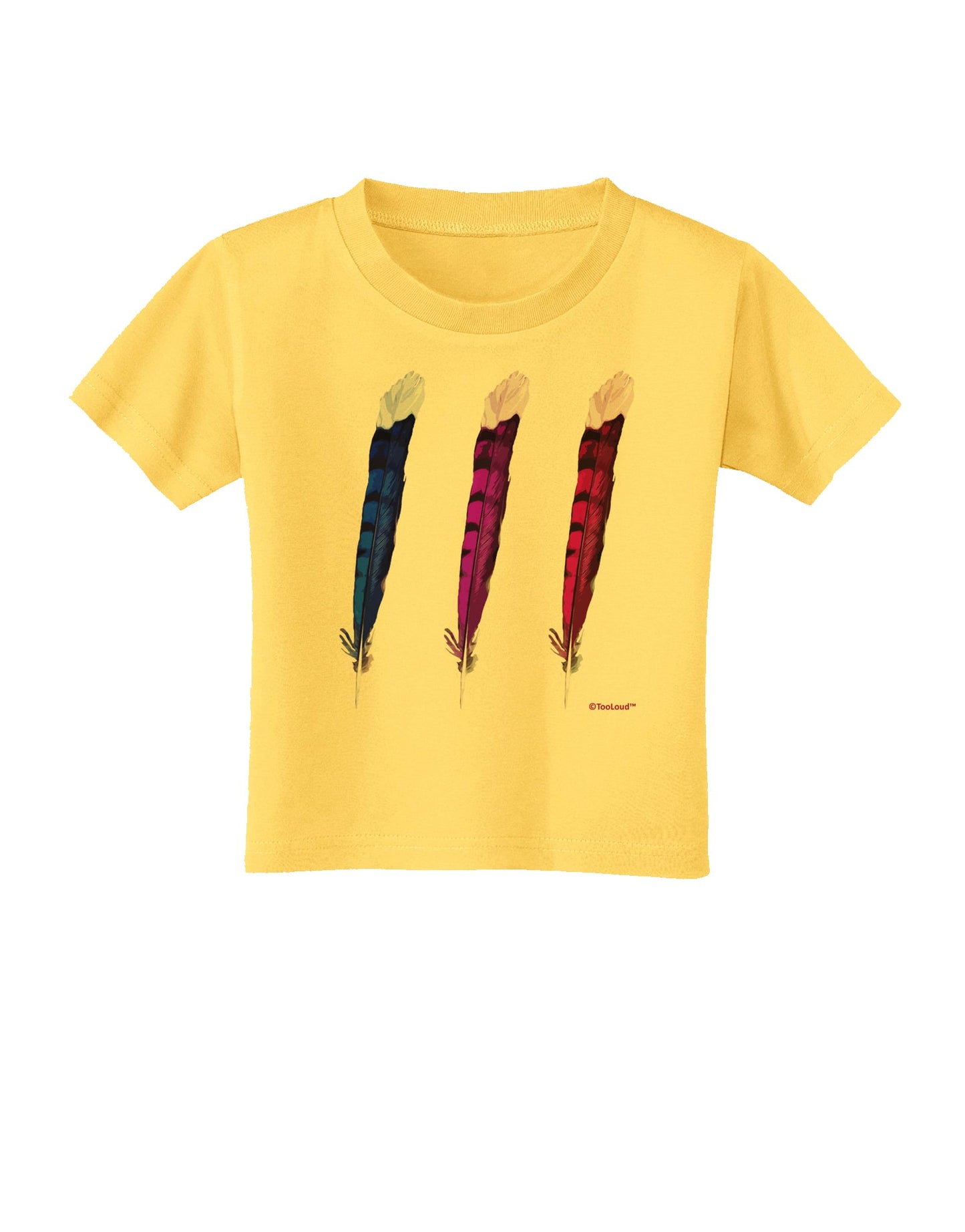 Graphic Feather Design - Feather Trio Toddler T-Shirt by TooLoud-Toddler T-Shirt-TooLoud-Yellow-2T-Davson Sales