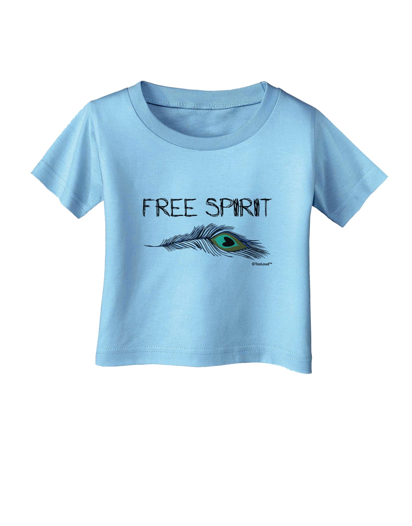 Graphic Feather Design - Free Spirit Infant T-Shirt by TooLoud-Infant T-Shirt-TooLoud-Aquatic-Blue-06-Months-Davson Sales