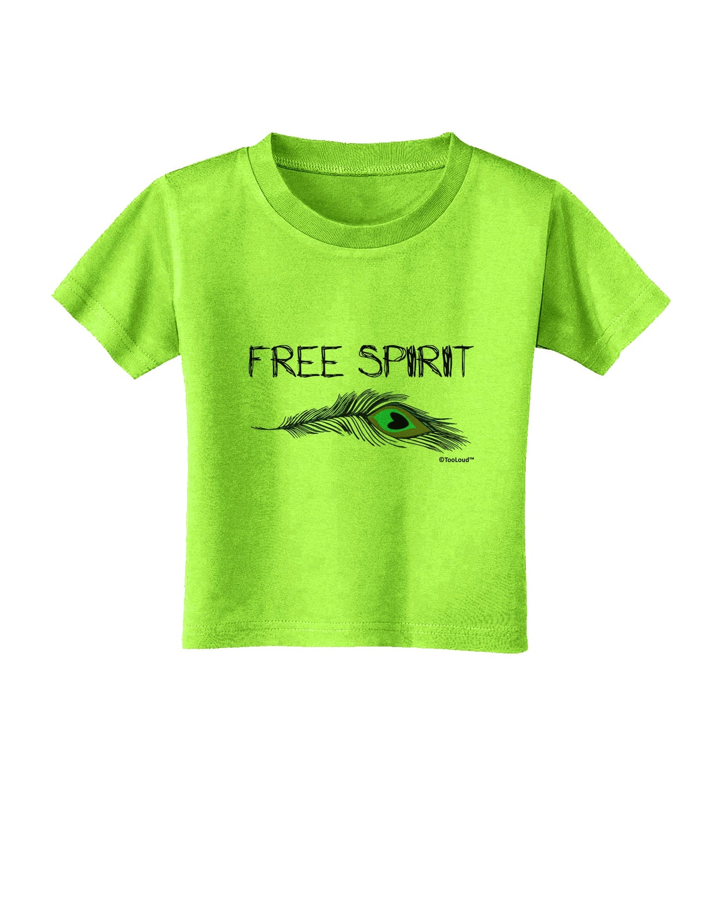 Graphic Feather Design - Free Spirit Toddler T-Shirt by TooLoud-Toddler T-Shirt-TooLoud-Lime-Green-2T-Davson Sales