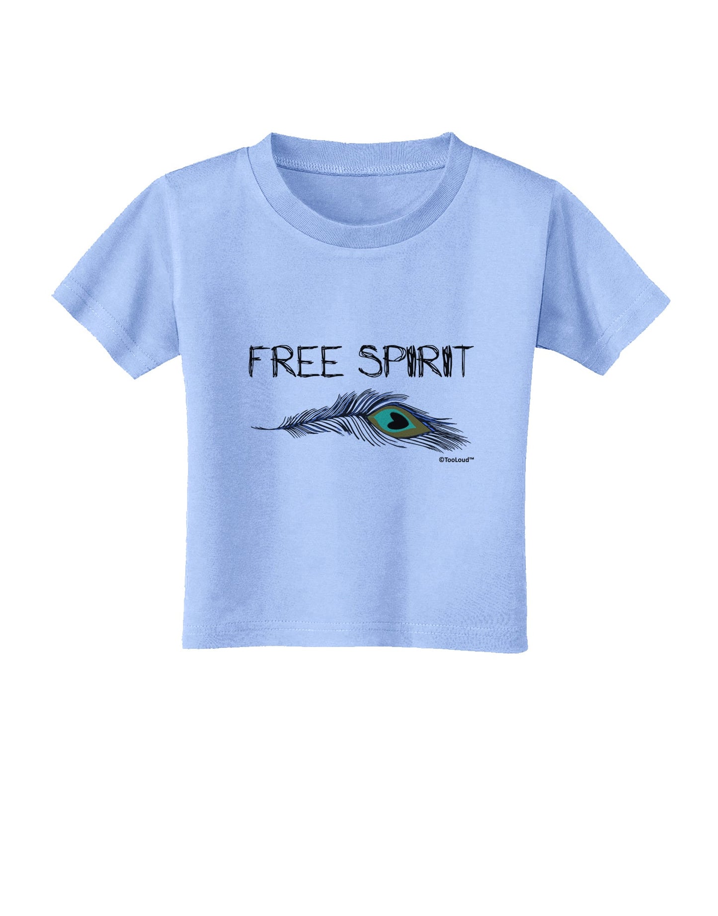 Graphic Feather Design - Free Spirit Toddler T-Shirt by TooLoud-Toddler T-Shirt-TooLoud-Aquatic-Blue-2T-Davson Sales