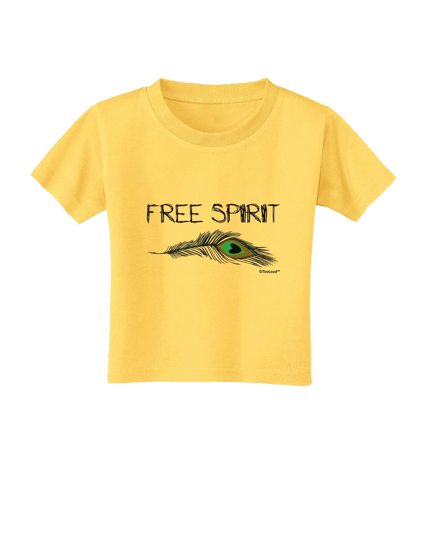 Graphic Feather Design - Free Spirit Toddler T-Shirt by TooLoud-Toddler T-Shirt-TooLoud-Yellow-2T-Davson Sales