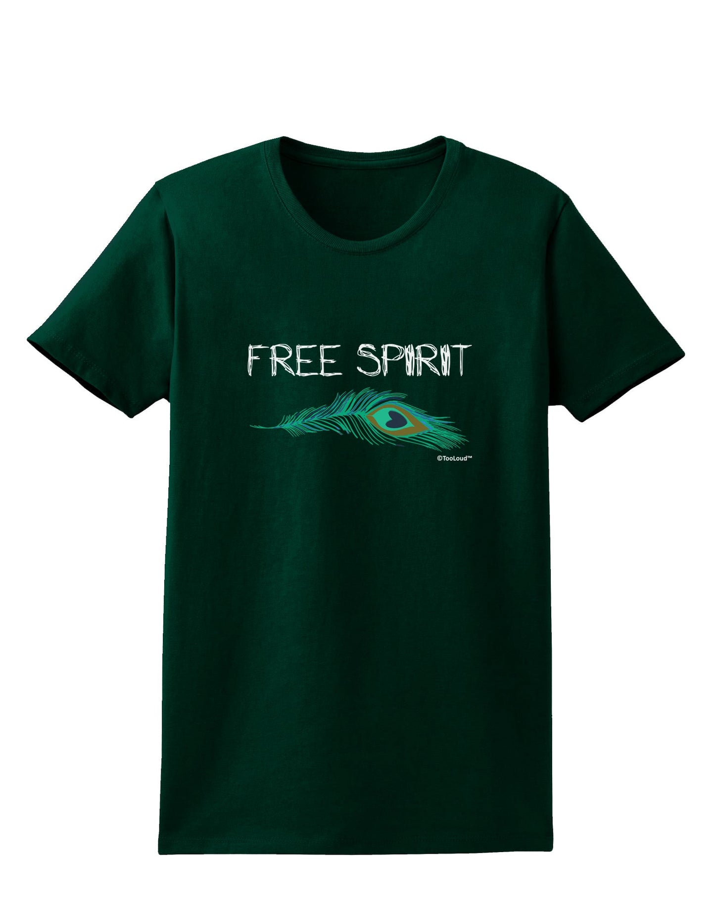 Graphic Feather Design - Free Spirit Womens Dark T-Shirt by TooLoud-Womens T-Shirt-TooLoud-Forest-Green-Small-Davson Sales