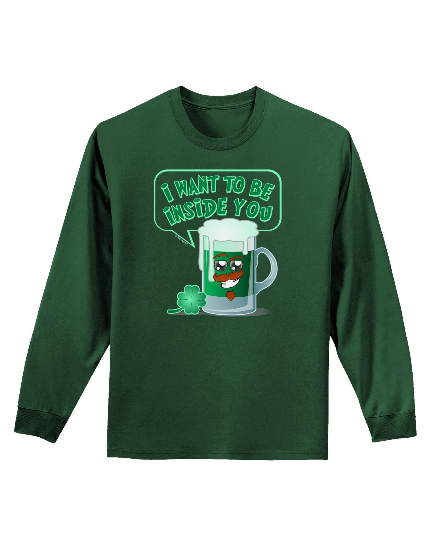 Green Beer - Inside You Adult Long Sleeve Dark T-Shirt-TooLoud-Dark-Green-Small-Davson Sales